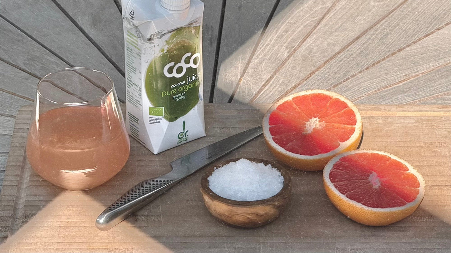 Homemade Electrolyte Drink: Coconut Water & Citrus Fruits